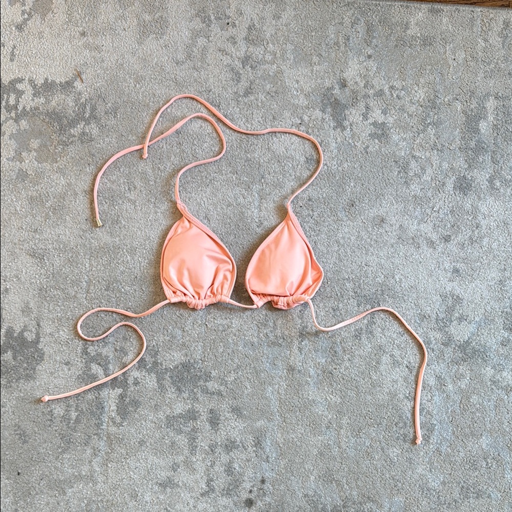 Peach Triangle Bikini Top